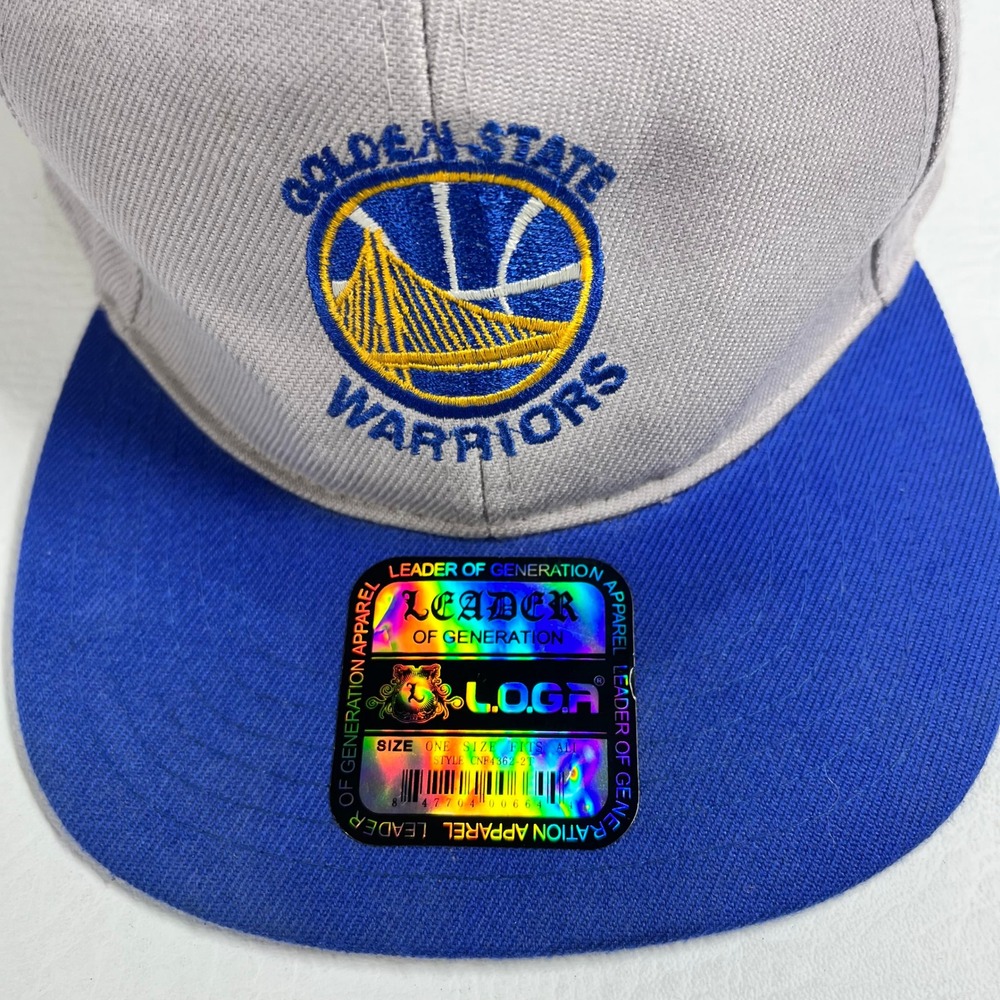 Golden State Warriors Snapback Hat Grey Blue LOGA Leader of Generation - Picture 2 of 9